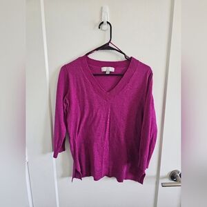 Carolyn Taylor fuchsia XL Long Sleeve v-neck sweater